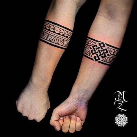 simple hand band tattoo designs|forearm band tattoos for men.